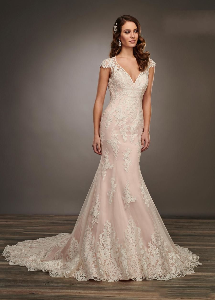 2020 Amazing Ivory Blush Lace Wedding 