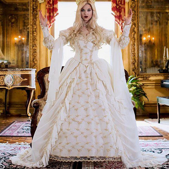Compra Vestidos De Bodas Góticos Medievales Retro De Hombros Victoriano  Victoriano Vestido Nupcial Vestido De Boda Romántico Barato | Entrega  Rápida Y Calidad | DHgate Spain \u0026 Mexico
