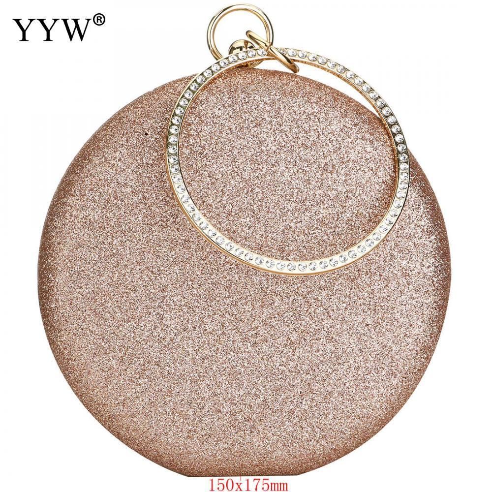 gold round clutch bag