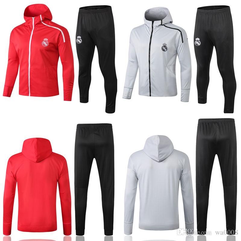 Acquistare 2018 2019 Real Madrid Felpa Con Cappuccio Bianca Rossa Sweaterr  Soccer Jersey Tuta Sportswear Champion Manica Lunga Kit Allenamento  Allenamento Giacca Economico | Consegna Veloce E Qualità | DHgate Italy