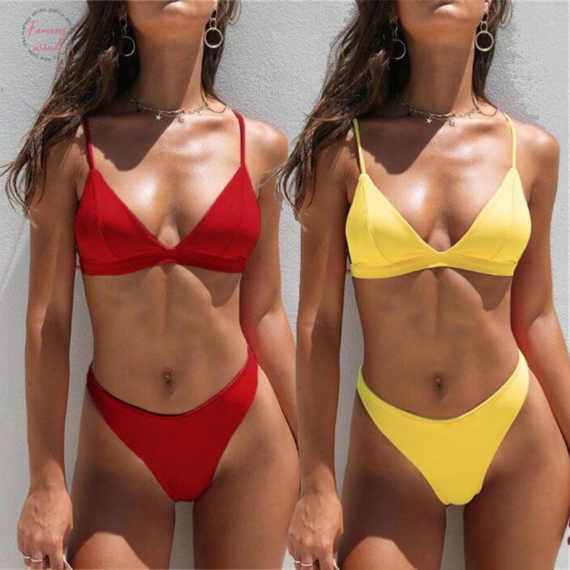 red triangle bikini set
