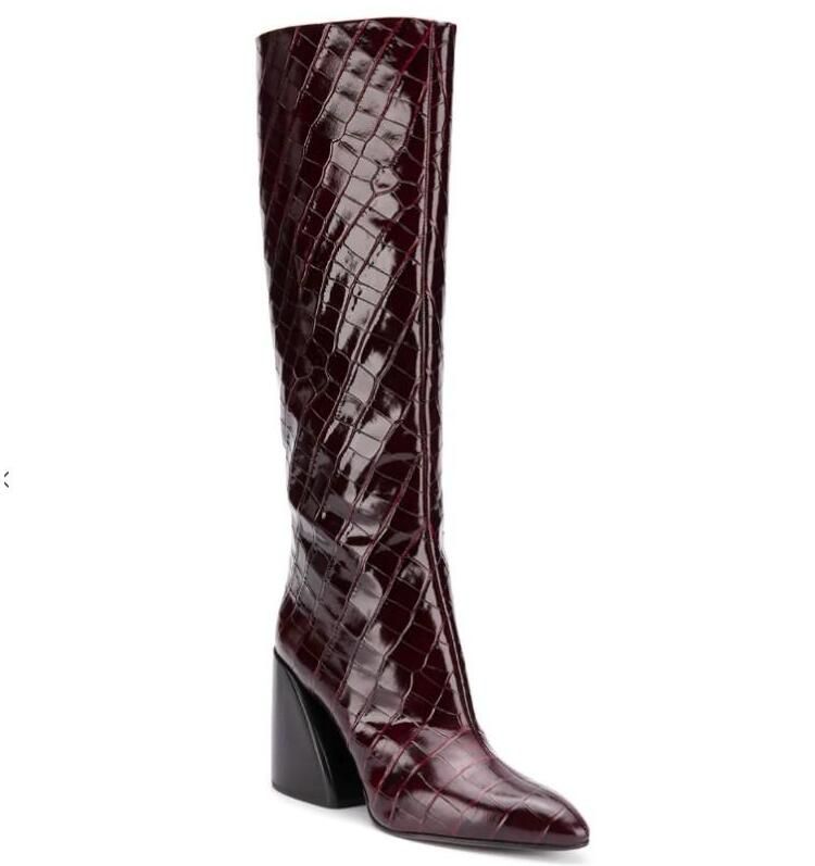 kitten heel long boots