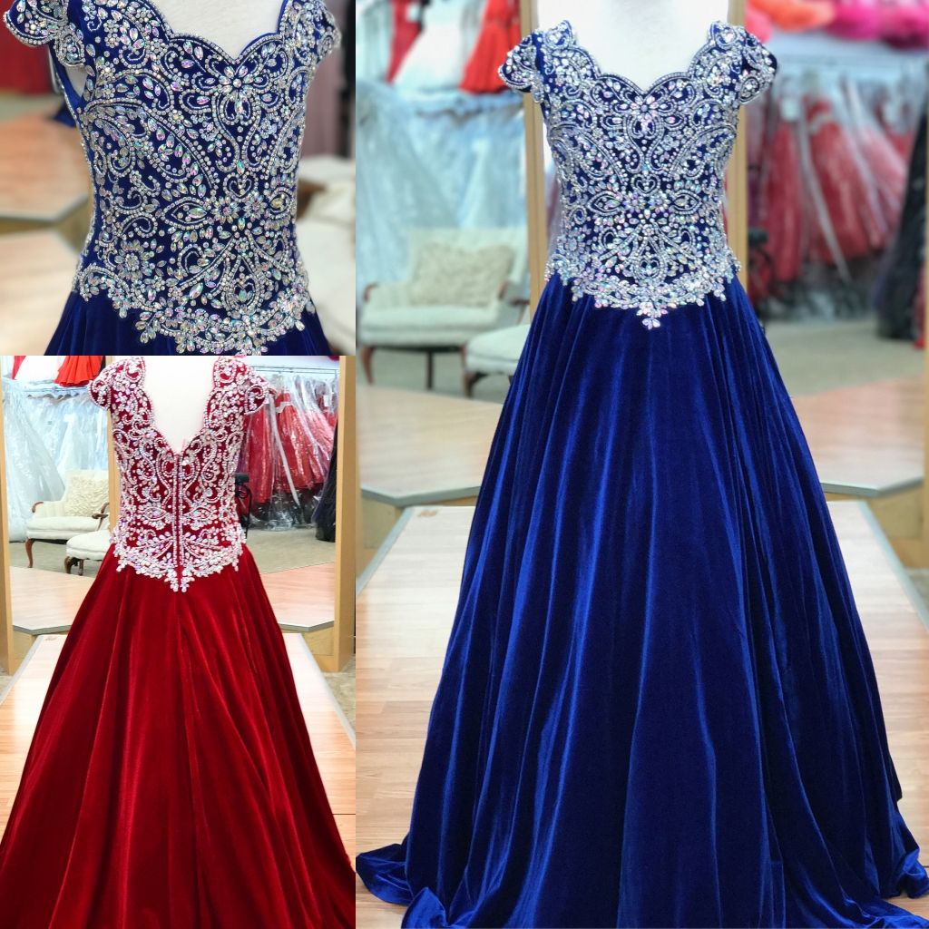 velvet pageant gown