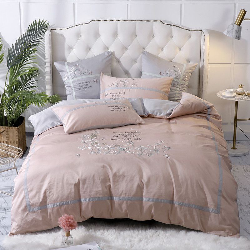 Luxury Comforter Bedding Sets Plants Pattern Bed Linen Egyptian