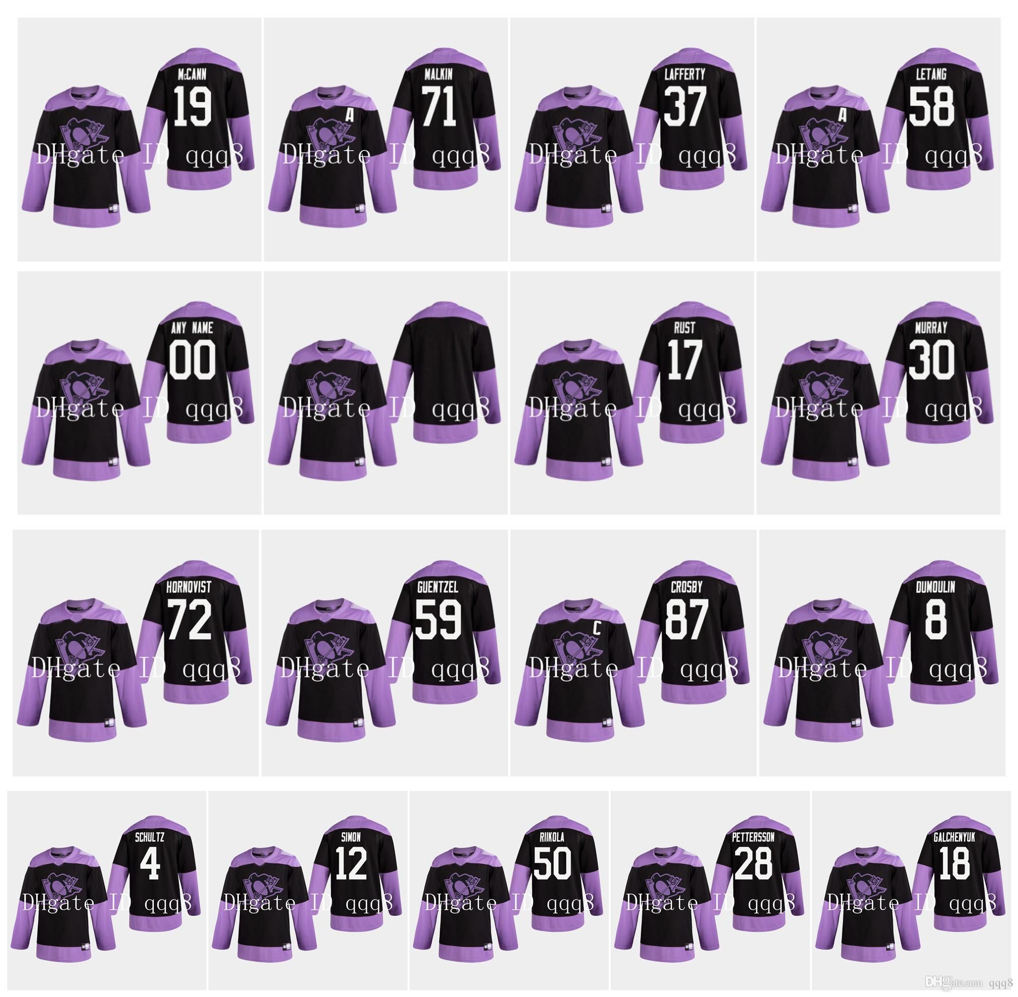 pittsburgh penguins hockey fights cancer practice jersey