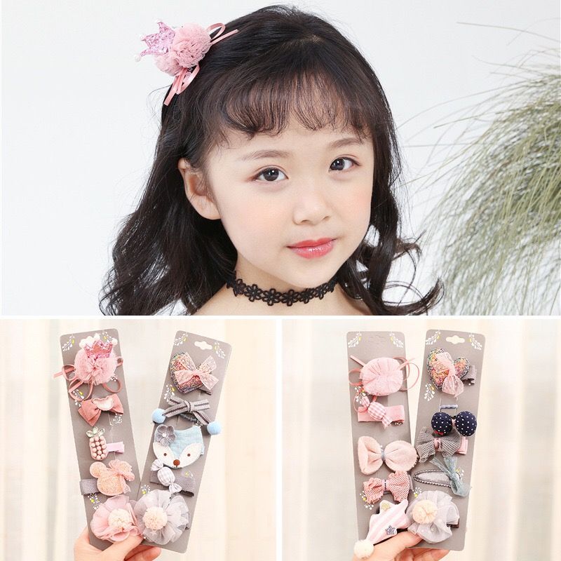 Toddler 5X Bow Hair Girl Clip Flower 5Pcs//set Baby Hairpins Barrettes Clips