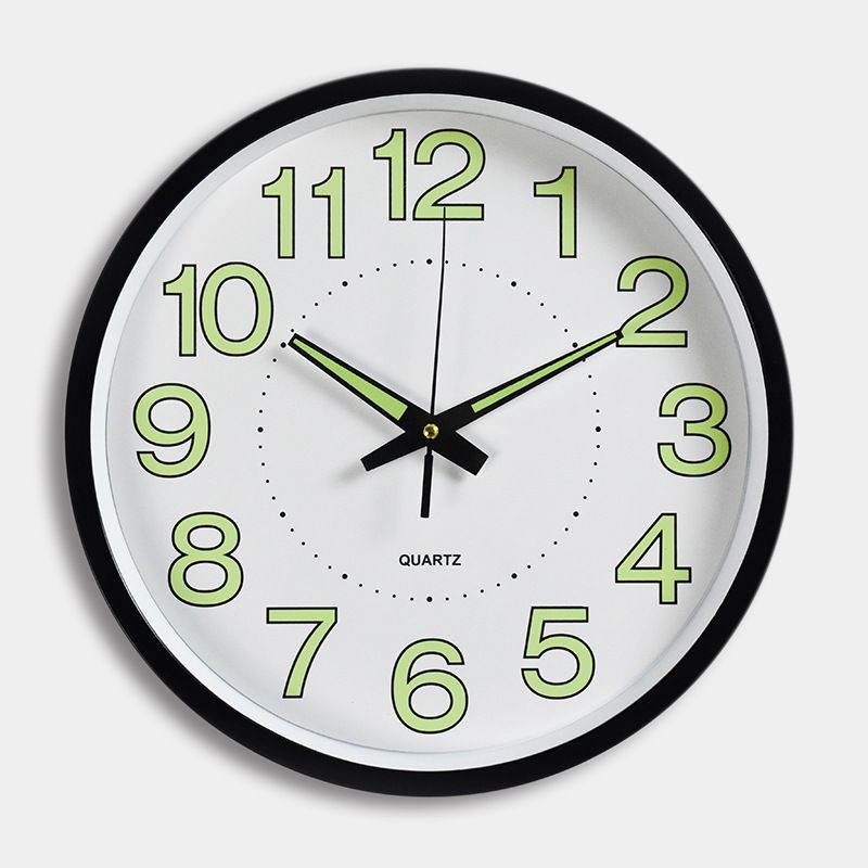 Black Luminova Clock 12 inch