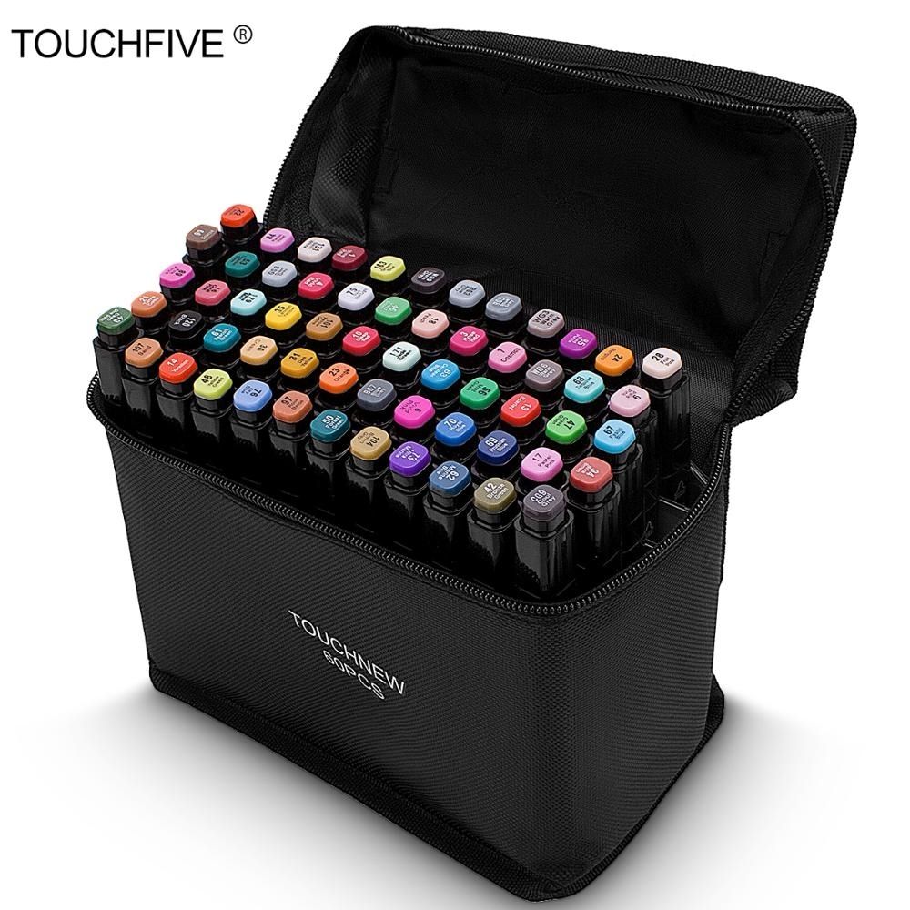 2020 TouchFive Black Body Marker Pen Set Graphic Sketch Art Markers