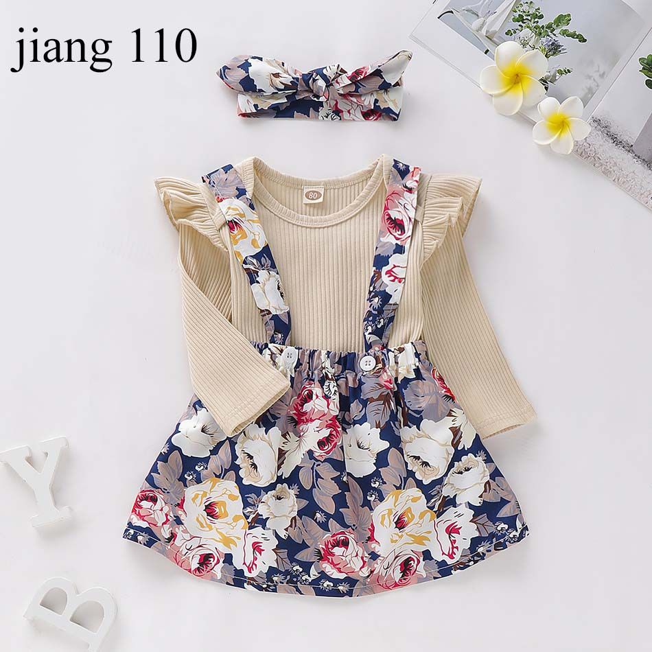 2021 Baby Girls Clothing Sets Infant Girls Solid Long Sleeve Blouse