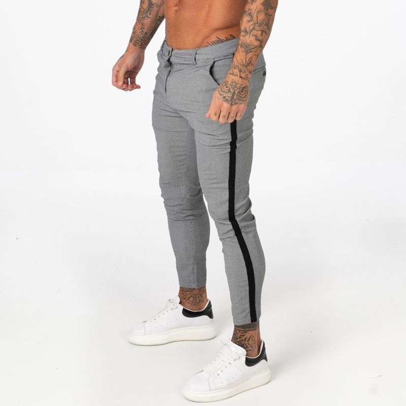 Compra Gingtto Hombres Pantalones Chino Slim Fit Hombres Flaco Chino  Pantalón Gris A Cuadros Tight Fit Súper Stretch Altura Del Tobillo  Ocasional De Las Bragas W32 Zm354 LY191205 Barato | Entrega Rápida