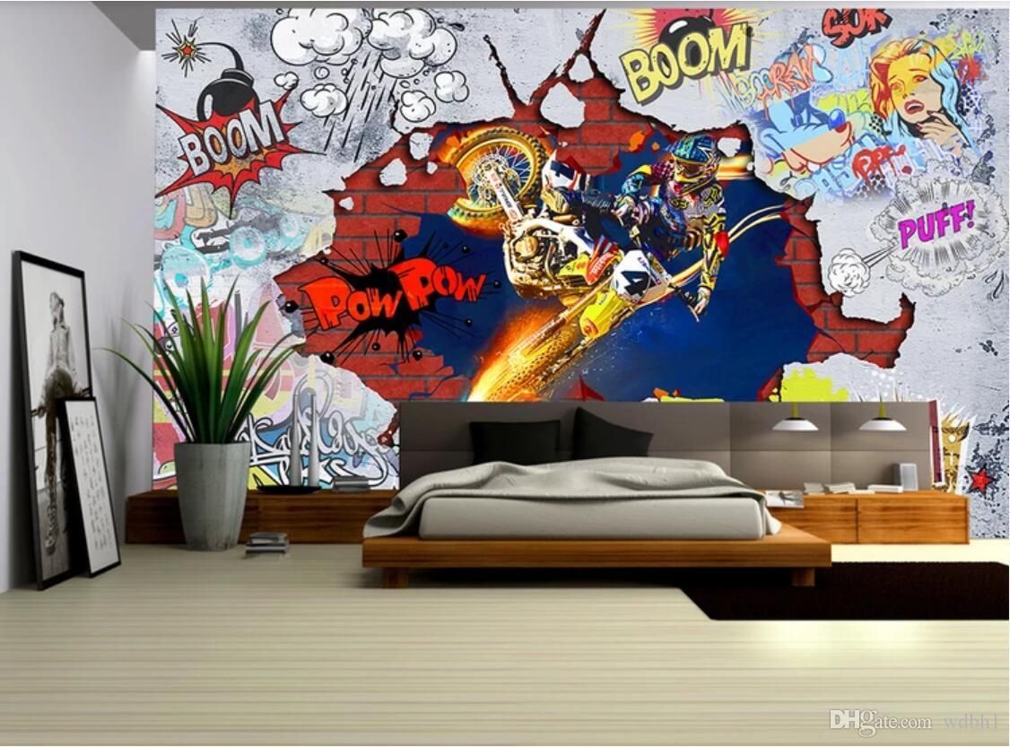 3d Room Wallpaper Custom Photo Mural Cool Motor Art Graffiti Wall Home Decor Wall Art Pictures Wallpaper For Walls 3 D Screensavers And Wallpapers