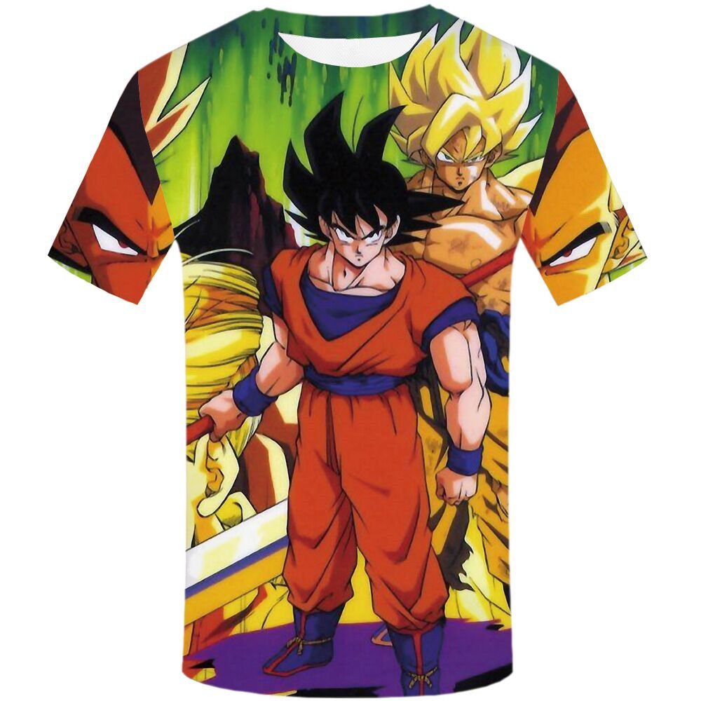 Japan Anime Dragon Ball Saiyan Black Hair Vegeta T Shirt Goku 3d