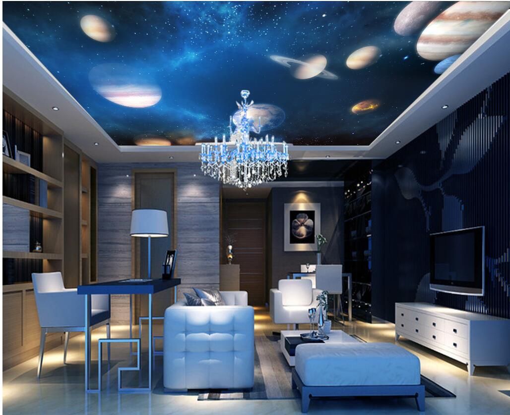 3d Ceiling Murals Wallpaper Custom Photo Fantasy Universe Solar System Starry Home Decor Living Room 3d Wall Murals Wallpaper For Walls 3 D Images For