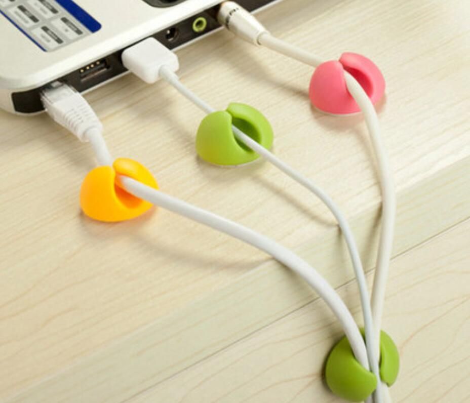 2PCS Cable Clip Desk Tidy Wire Drop Lead USB Charger Cord Holder Secure Table 