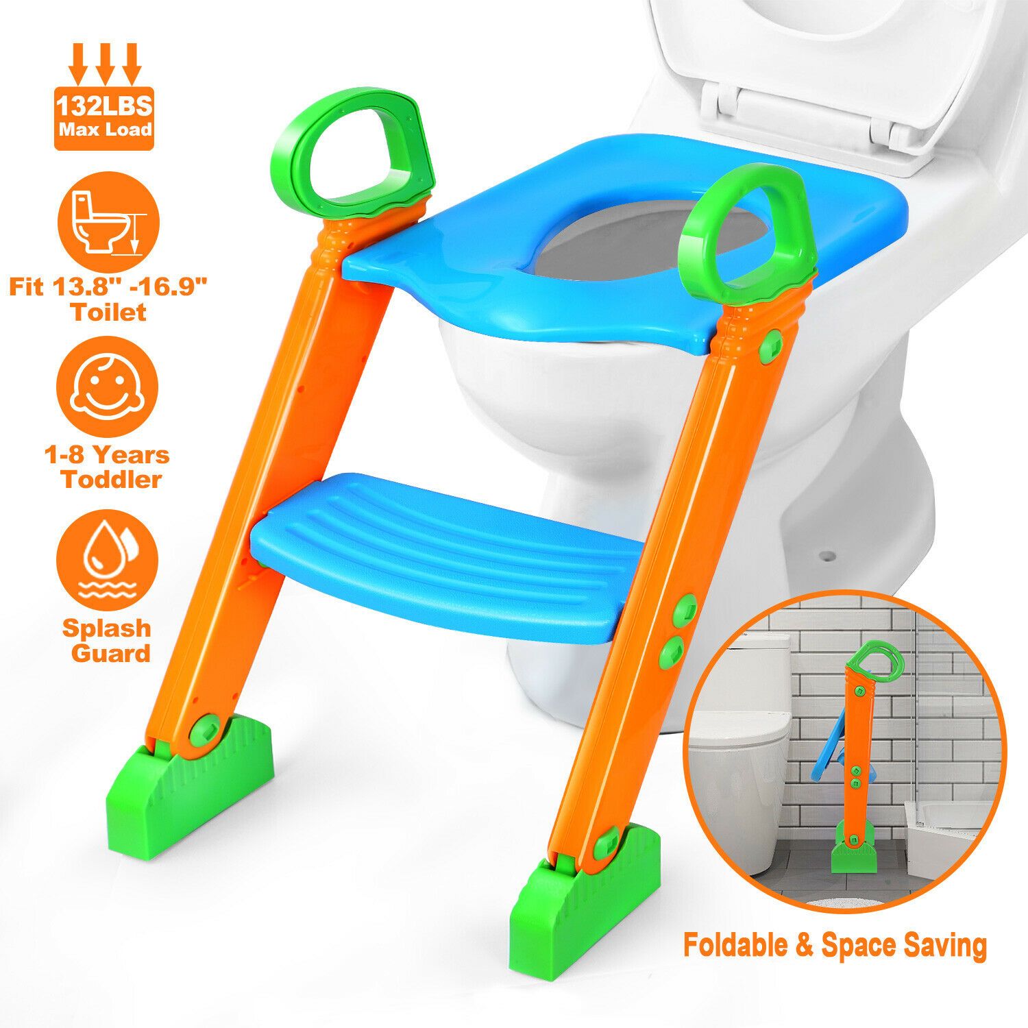 TOBBI Potty Training Seat With Step Stool Ladder Adjustable, 55 OFF
