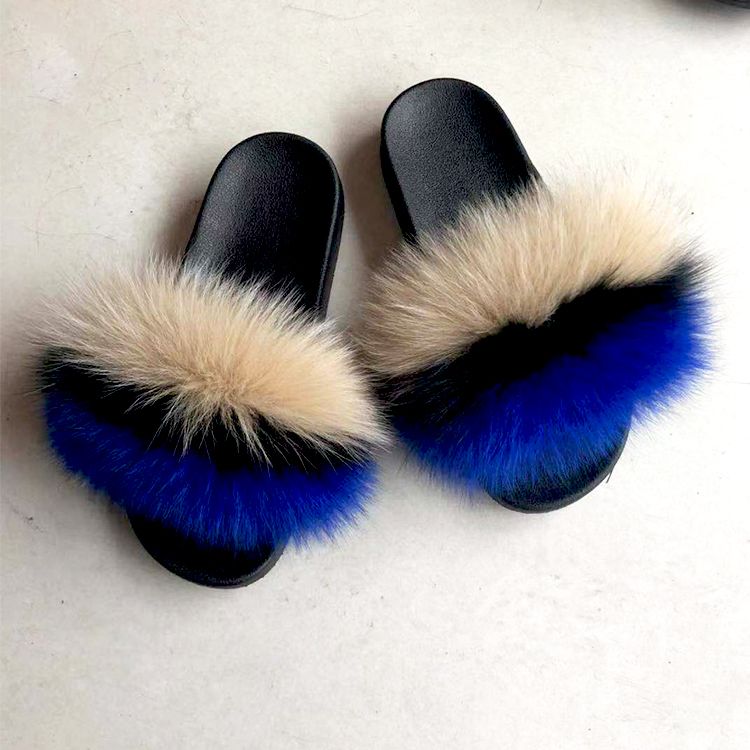 designer fur slides