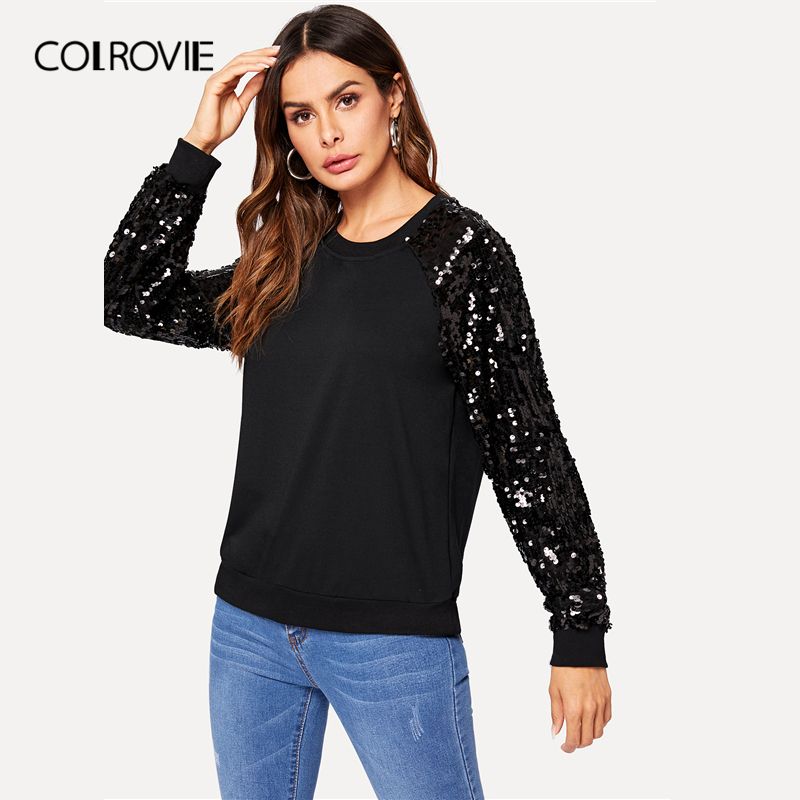 black sequin sweatshirt