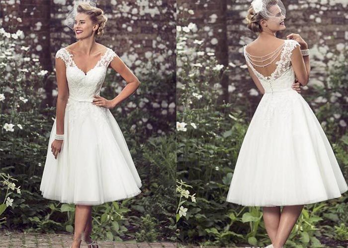 tea length wedding dress online