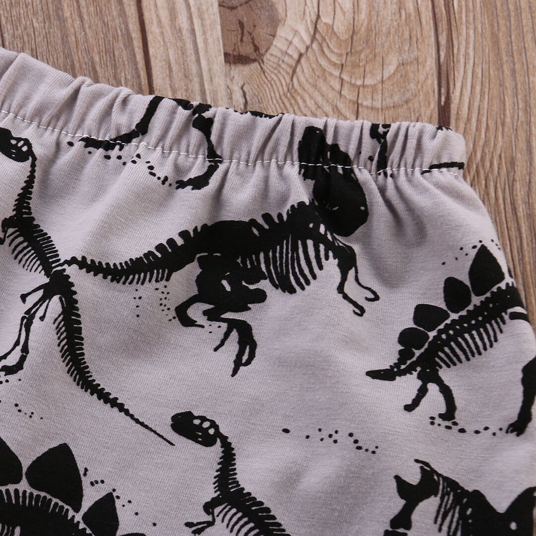 Grey Dinosaur Short Pants Baby Kids Trouser Bottoms Sweat Children Harem Shorts