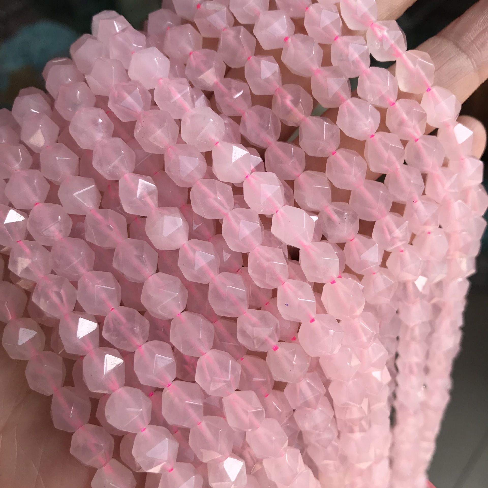 rose quartz crystal beads