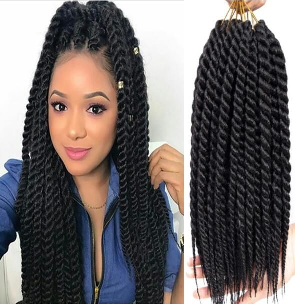 2020 Synthetic Hair Brown Color Havana Mambo Twist Braids Hair