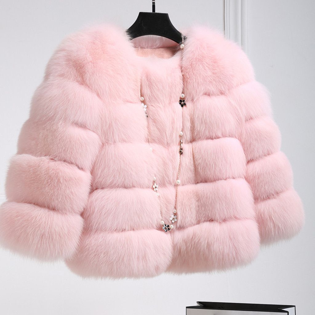 Womens pink fur vest Clearance