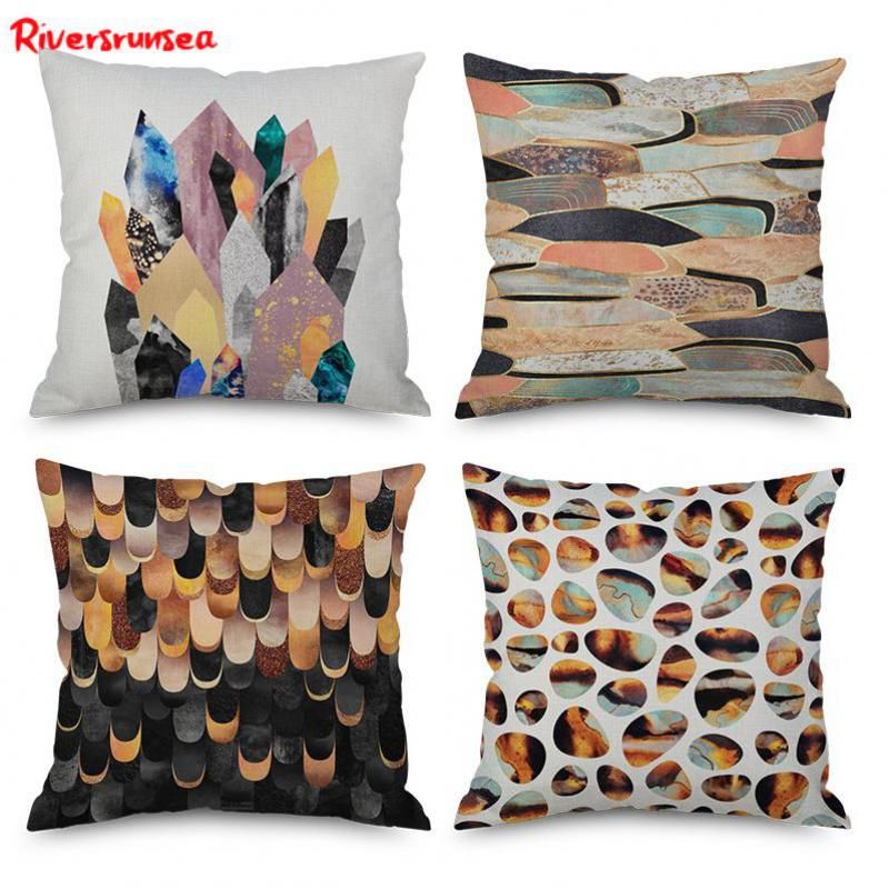 Custom Pillow Nordic Style Geometry Pattern Office Chair Backrest