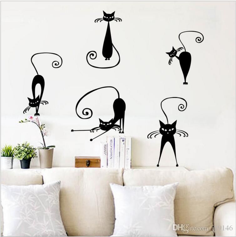 Creative Kinds Of Cats Diy Wall Sticker Pvc Cute Animals Wall Art Decals For Living Room Bedroom And Kids Room Decoration Tinkerbell Wall Stickers Train Wall Decals From Carrierxia 3 34 Dhgate Com