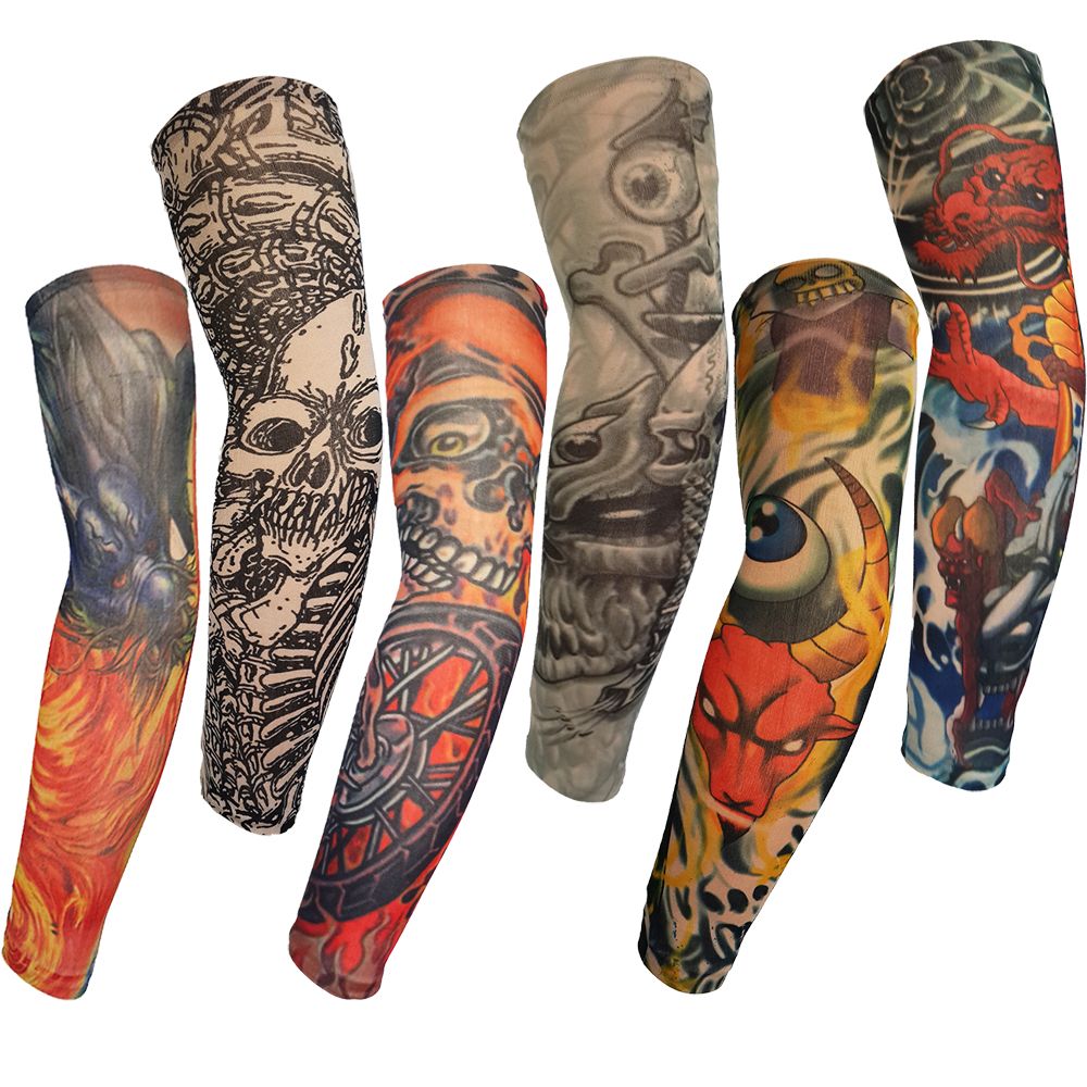 Grosshandel Nylon Elastische Tatowierung Hulse Gefalschte Temporarer Design Drache Schadel Minotaur Muster Korper Arm Bein Sonnenschutz Tattoo Bekleidung Fur Cool Man Frau New Von Homimly 0 86 Auf De Dhgate Com Dhgate
