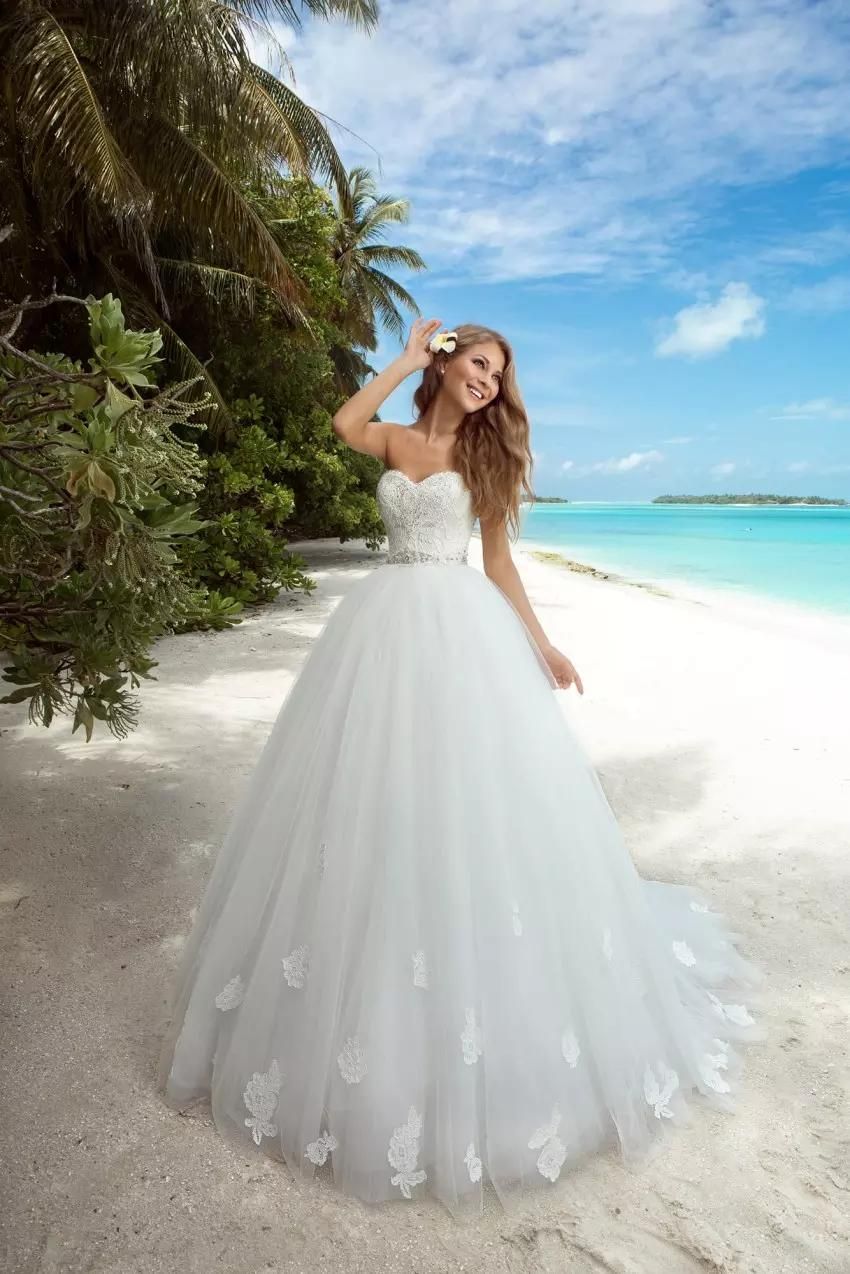 beach ball gown wedding dress