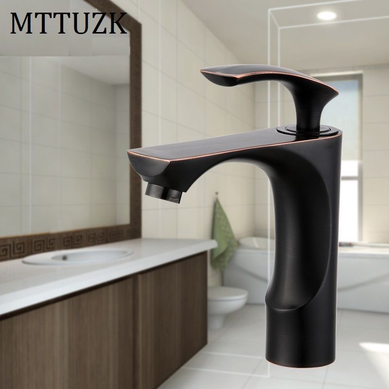 2020 Mttuzk Orb And White Color Brass Paint Bathroom Basin Mixer