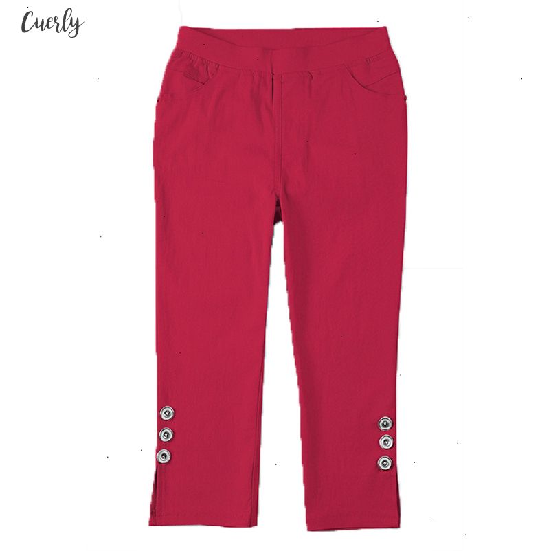 ladies red summer trousers