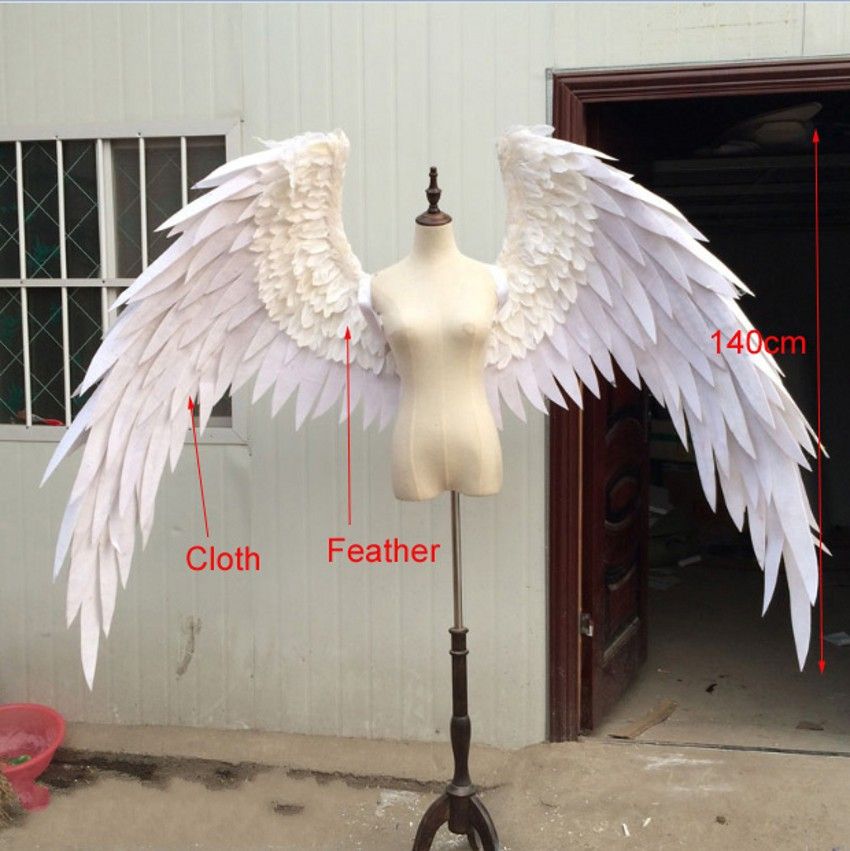 Costumed Beautiful White Red Cartoon Feather Angel Wings For Fashion