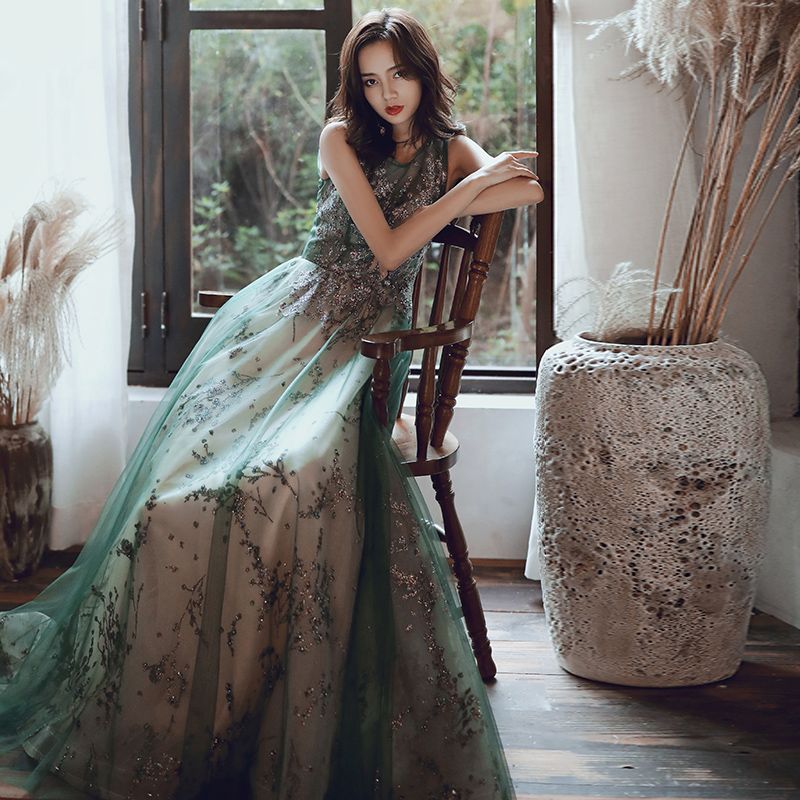 forest green occasion dress