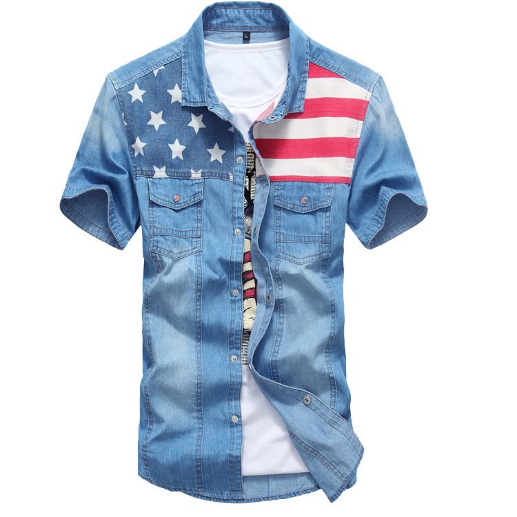 short sleeve jean jacket mens