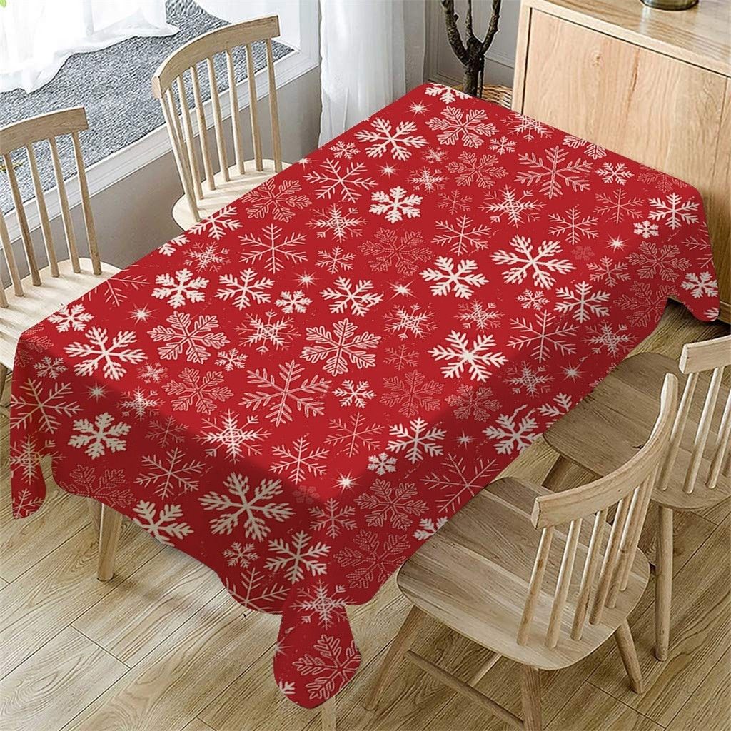 Christmas Tablecloth Rectangle Table Cloth Cover Dinner Party Home Decor UK