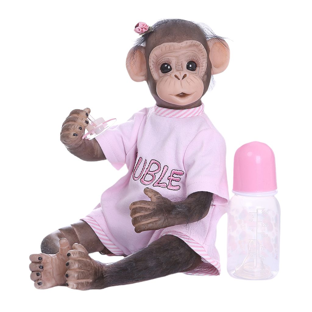 16 Zoll  Lebensechte Reborn Monkey Babydoll Mit Schnuller Und Babyflasche 
