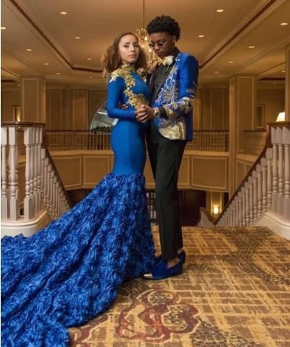 long sleeve party gown
