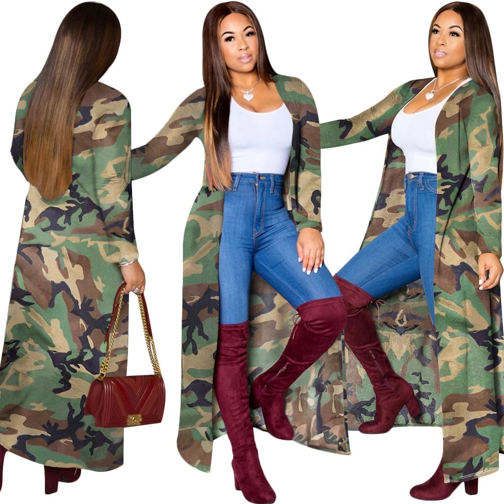 camo duster coat
