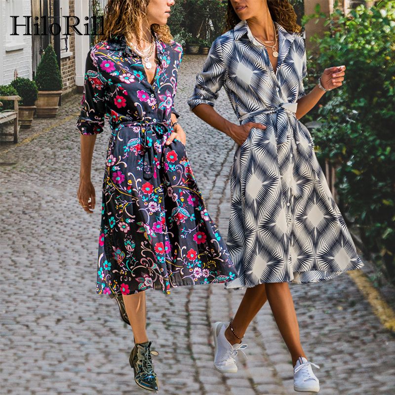floral shirt midi dress