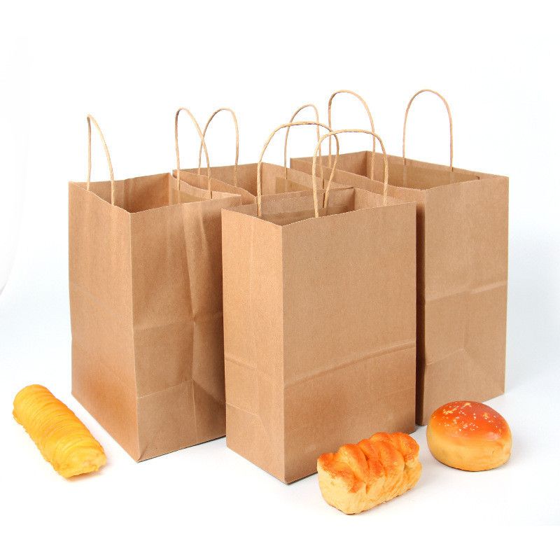 BagDream 16x6x12 Inches 50Pcs White Kraft Paper Bags with Handles Bulk  Paper Gift Bags, Shopping Bags, Grocery Bags, Mechandise Bags, Party Bags,  100%