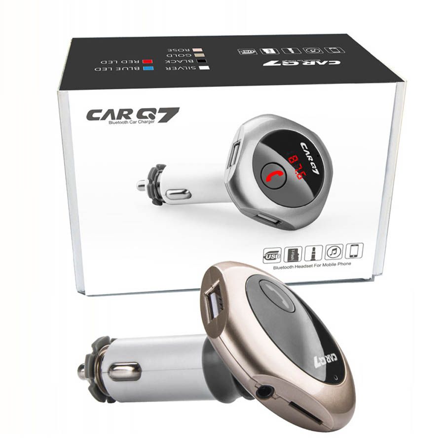2020 New Car Kit Q7 Bluetooth FM Transmitter MP3 Player Dual USB Car
