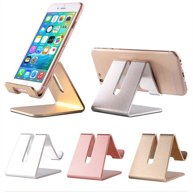 Universal Aluminum Metal Cell Phone Holder Pad Tablets PC Desk Stand