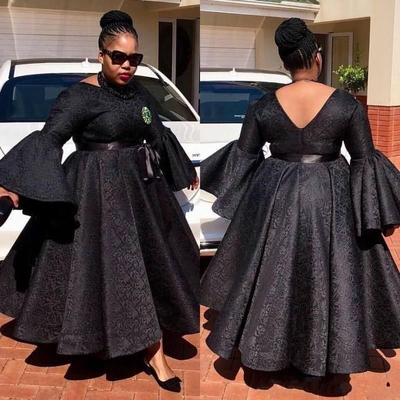 2020 Black Full Lace Prom Dresses South 