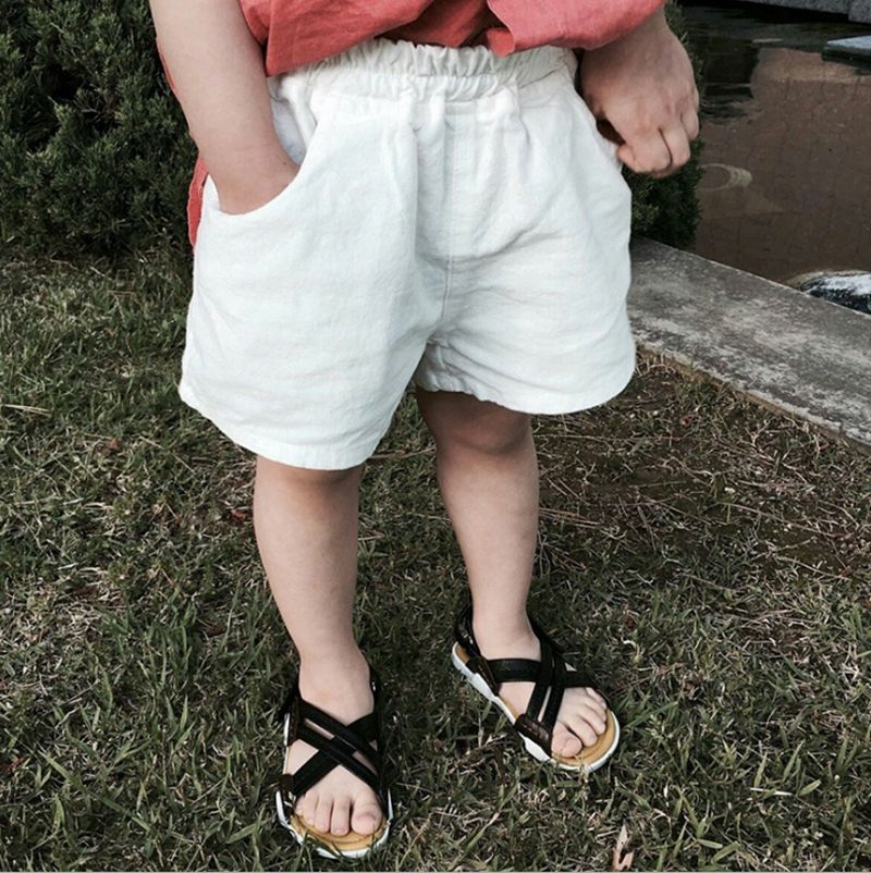 Kids Pants Cotton Wrinkled Baby Shorts 