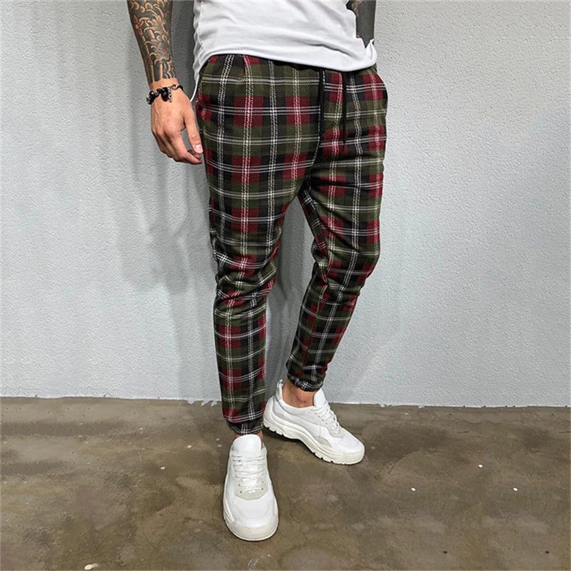 Compra Imprimir A Cuadros Pantalones Para Hombre Del Diseñador De Moda Para  Hombre Bolsillos Flacos De Pantalones Casuales Para Hombre Operando Hombres  Ropa Barato | Entrega Rápida Y Calidad | Es.Dhgate