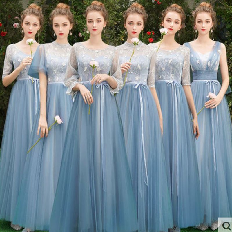 azul acinzentado vestido