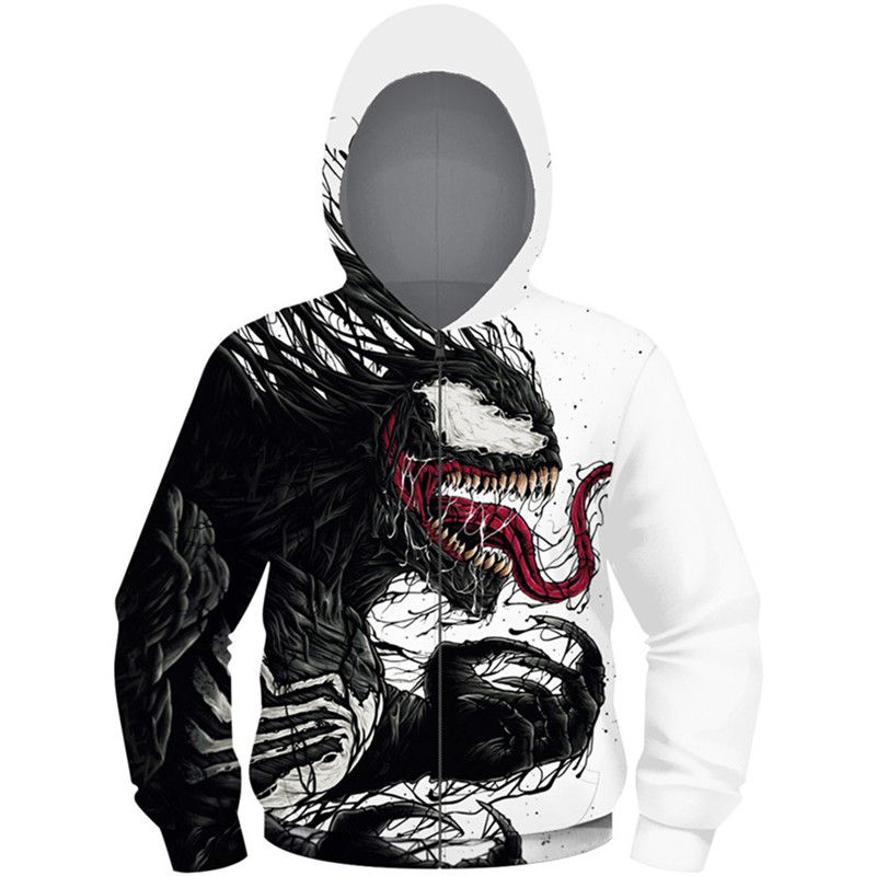 venom moletom com capuz zip up