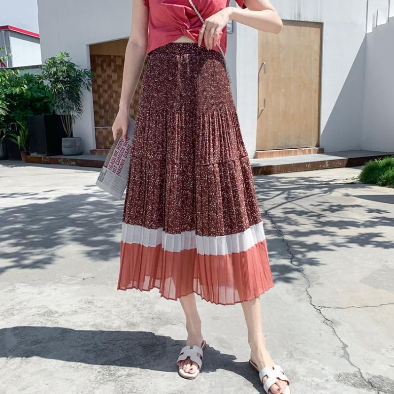 Falda de gasa de cintura alta para mujer faldas largas y elegantes Falda de gasa de cintura alta para mujer faldas largas y elegantes