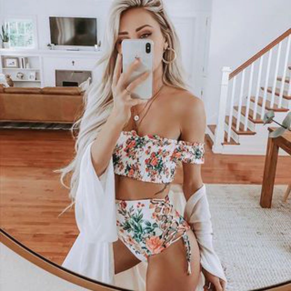 off the shoulder bathing suit two piece